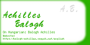 achilles balogh business card